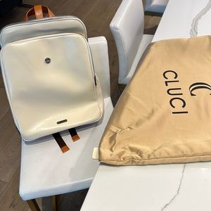 BRAND NEW Cluci knapsack in cream and camel colours.